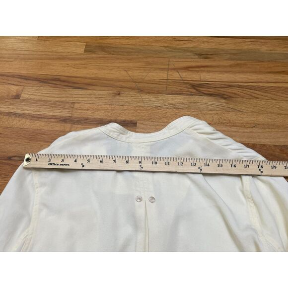 J. Jill Women's M Yellow Top Lyocell Blouse Vented Peter Pan Collar Front Button - Picture 5 of 8